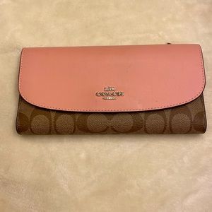 Coach wallet with check book insert